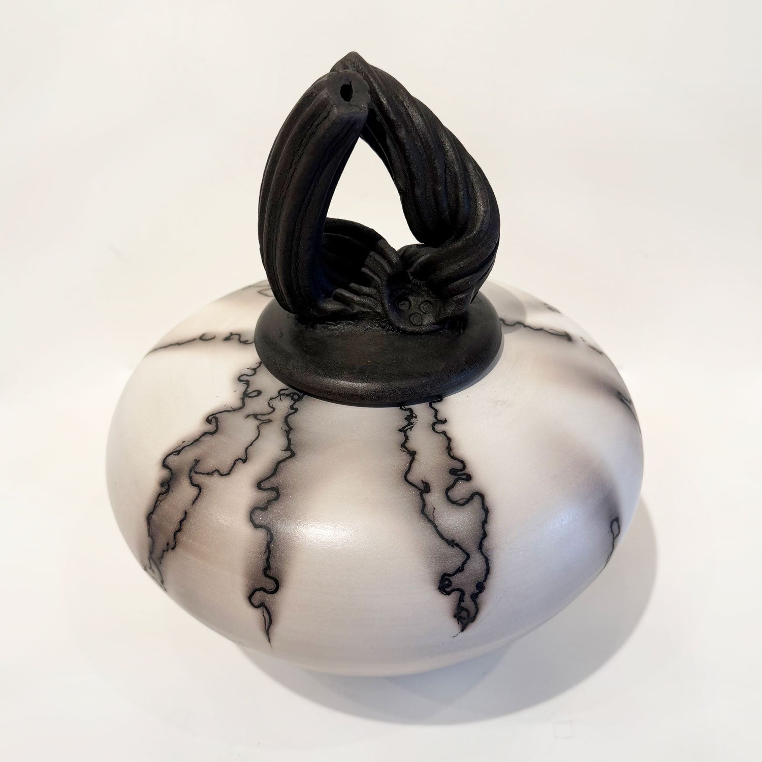 Horse Hair Cover Jar Wide - Petroff Gallery - Ceramic Art