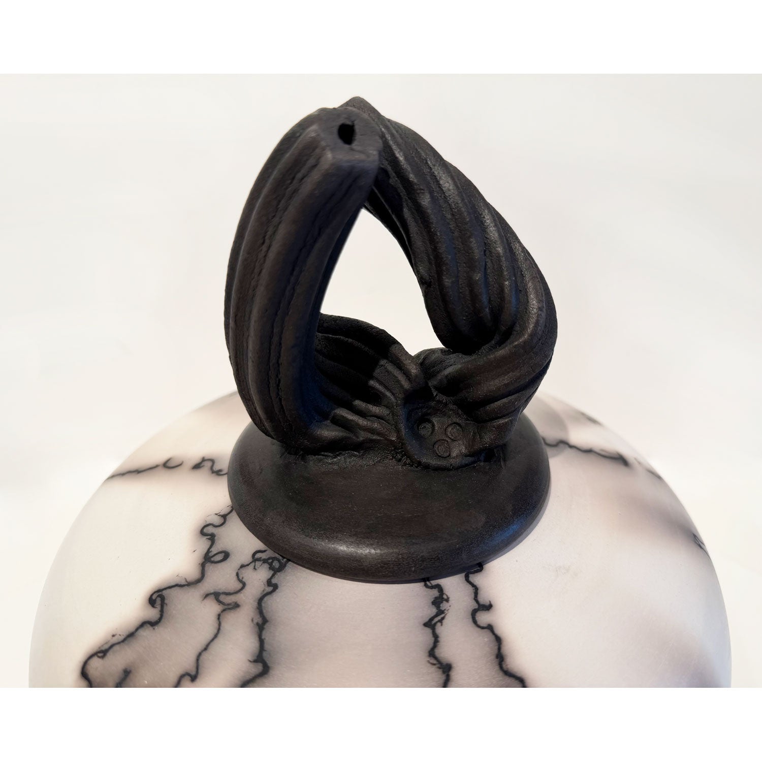 Horse Hair Cover Jar Wide - Petroff Gallery - Ceramic Art