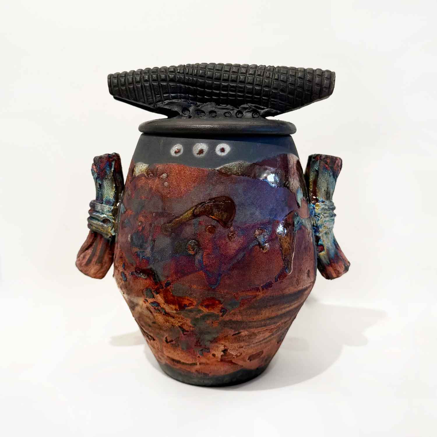 Luster Cover Jar with Handles - Petroff Gallery - Ceramic Art