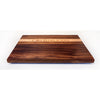 Walnut and Beech Stripe Board with Hamotzi 1 - Petroff Gallery - Judaica