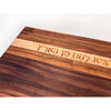 Walnut and Beech Stripe Board with Hamotzi 1 - Petroff Gallery - Judaica