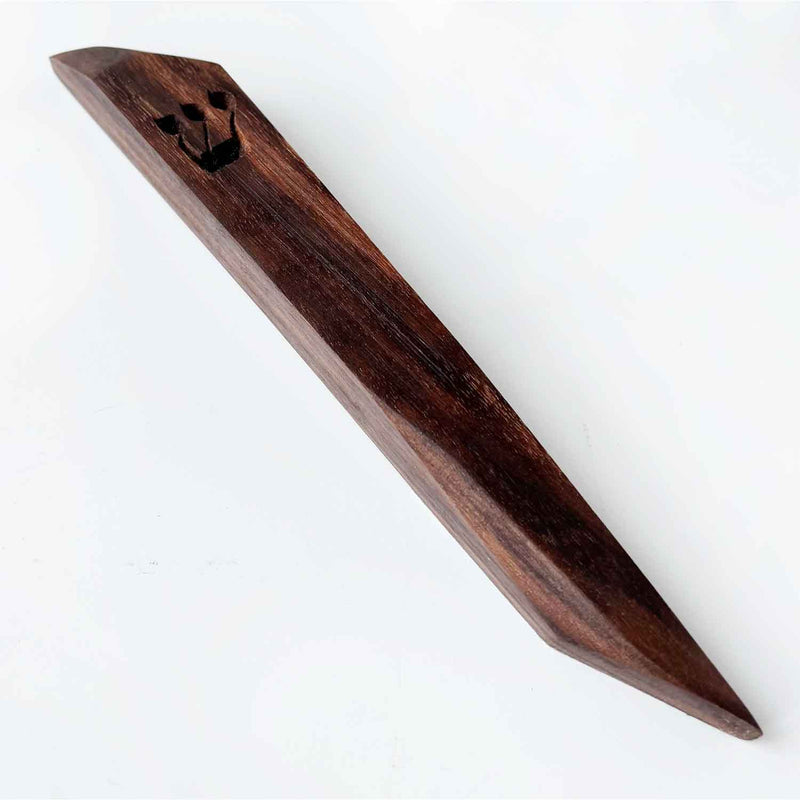 Large Walnut Mezuzah 3 - Petroff Gallery - Judaica