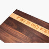 Walnut and Beech Stripe Board with Hamotzi - Petroff Gallery - Judaica