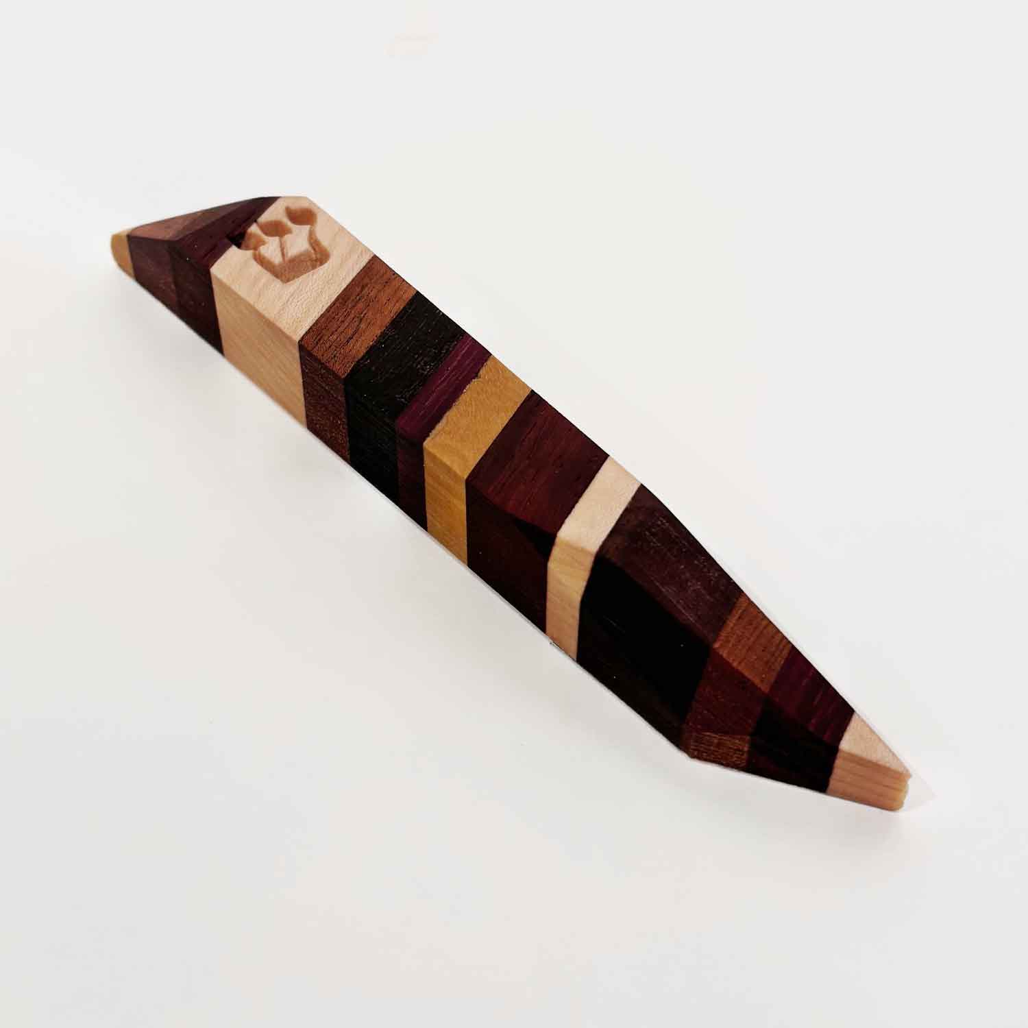Mixed Woods Mezuzah 1 - Petroff Gallery - Judaica