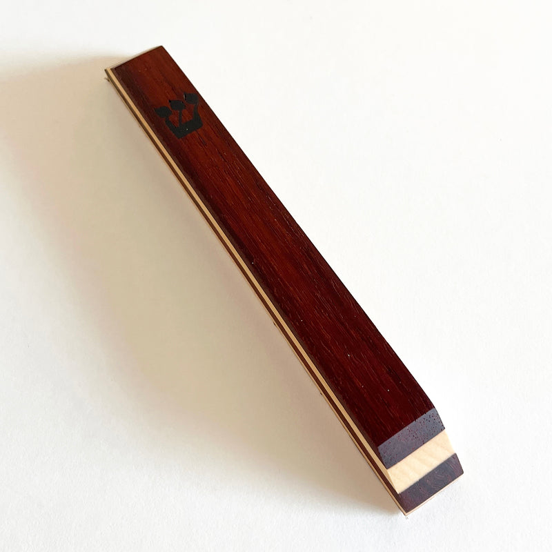 Large Mixed Wood Mezuzah 2 - Petroff Gallery - Judaica