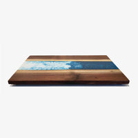 Blue Resin River Walnut Board - Petroff Gallery - Judaica
