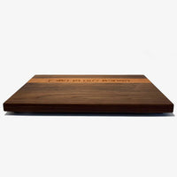 Walnut and Cherry Board with Hamotzi - Petroff Gallery - Judaica