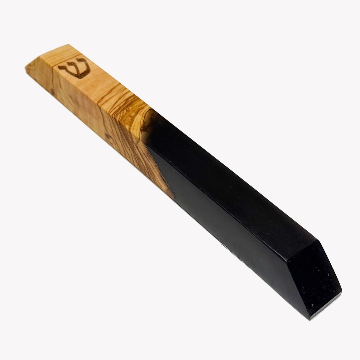 Olive and Black Resin Mezuzah - Petroff Gallery - Judaica