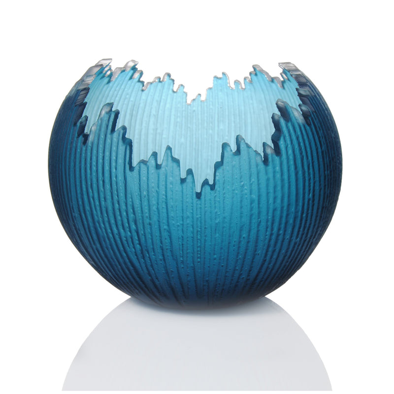 Courtney Downman - Sea Green Saw Carved Orb 7.5"