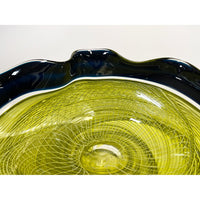 Sea Green/Olive Cane Bowl - Petroff Gallery - Glass Art