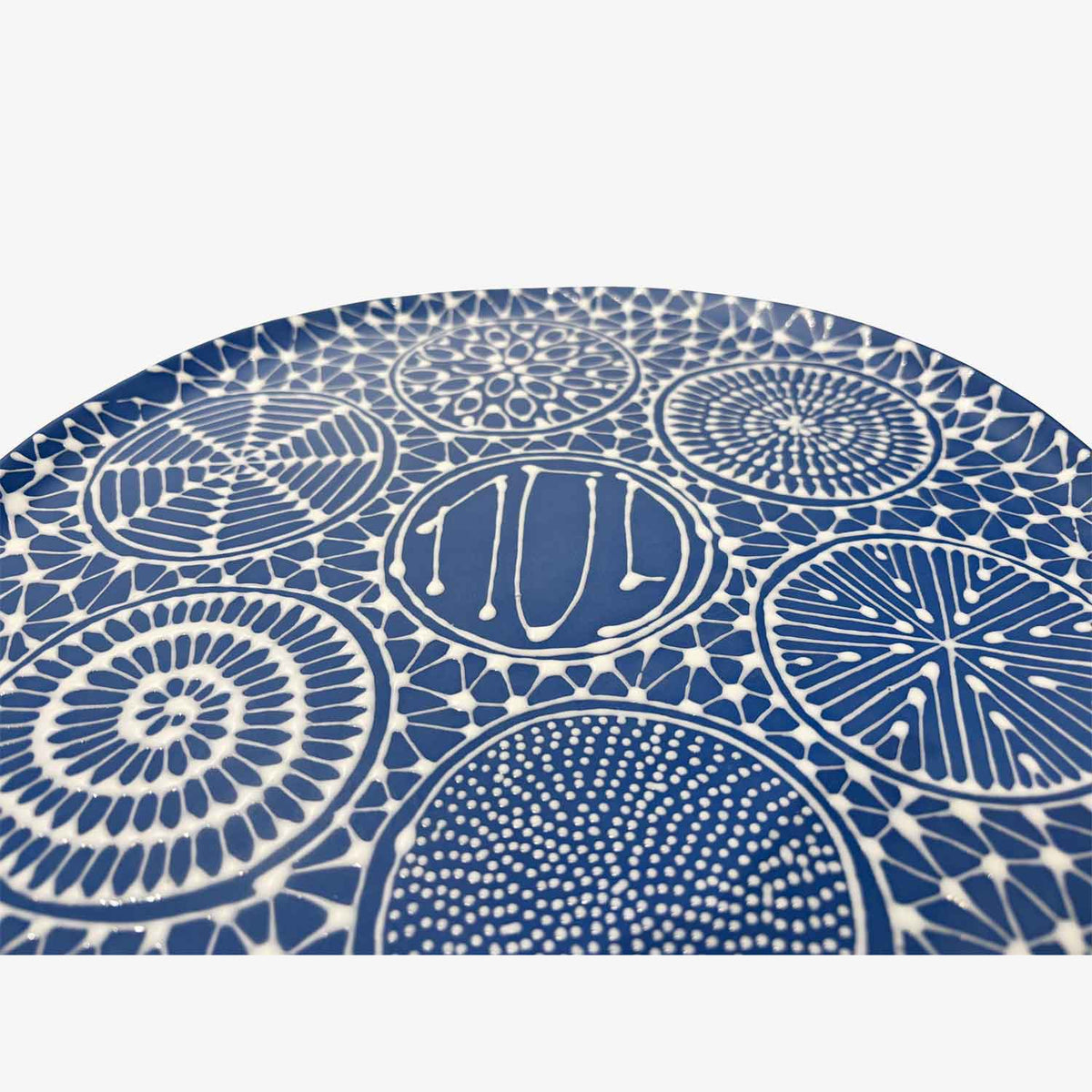 Seder Plate White on Blue - Petroff Gallery - Judaica