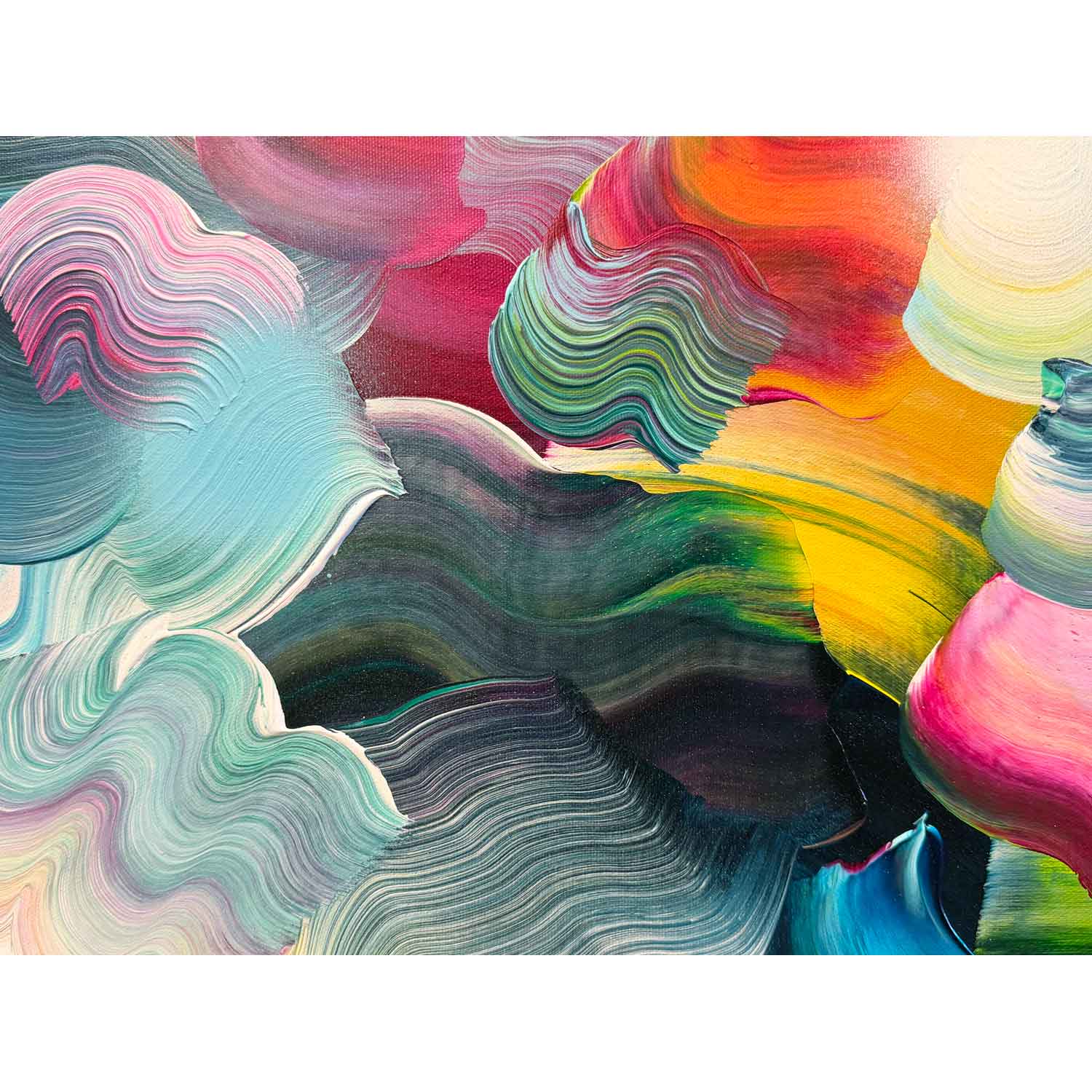 Self-Connection 30" x 60" Detail View - Petroff Gallery - Painting