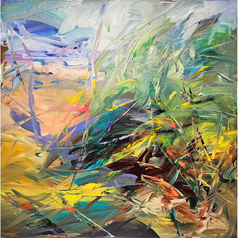 Shadow Palm 36" x 36" - Petroff Gallery -  - Joel Masewich - Shadow Palm, 36" x 36"