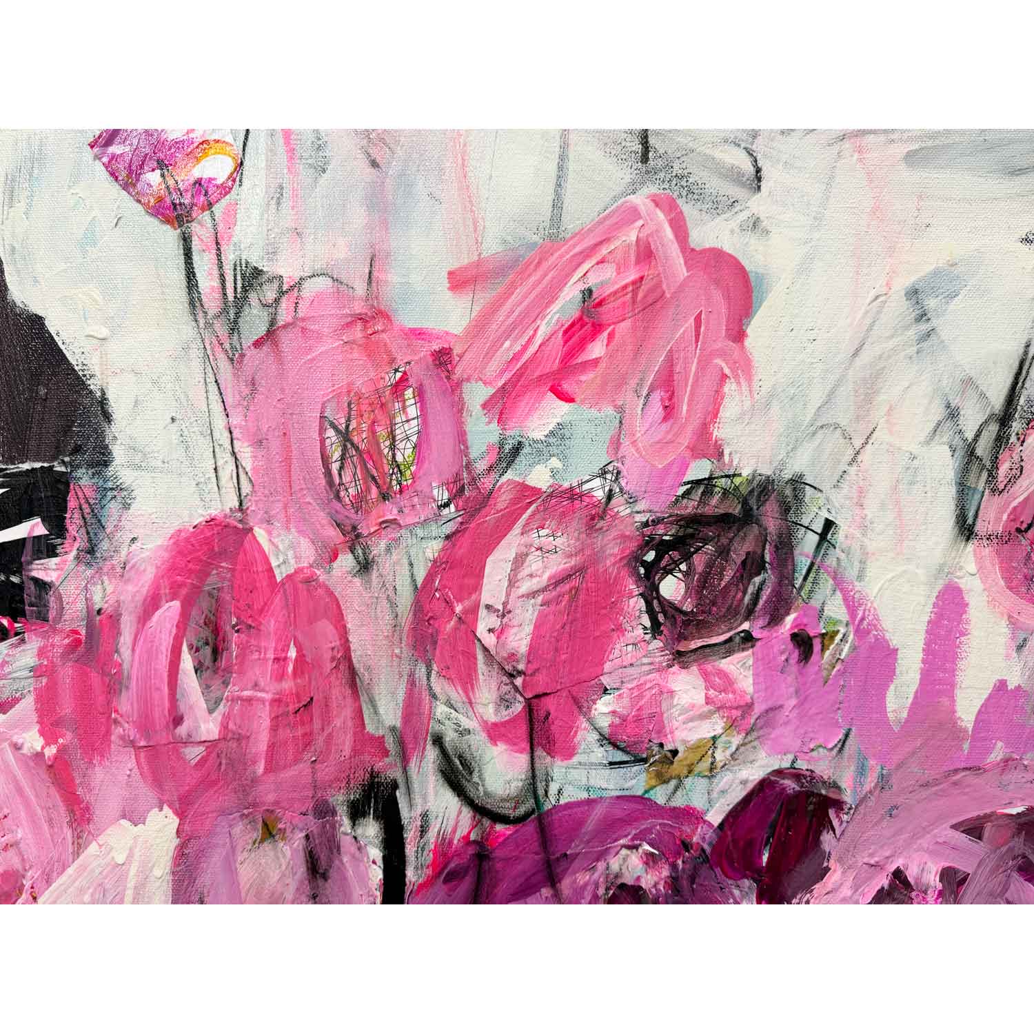 She Had Quite A Lot To Say 48" x 36" Detail View - Petroff Gallery - Painting