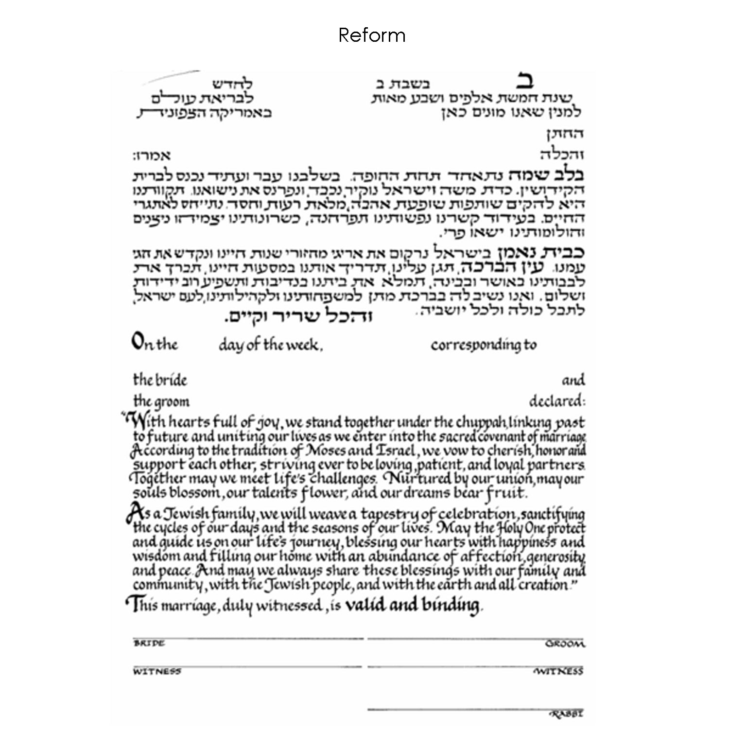 Shefa Brachot Abundant Blessings Ketubah In Navy - Petroff Gallery -  - 