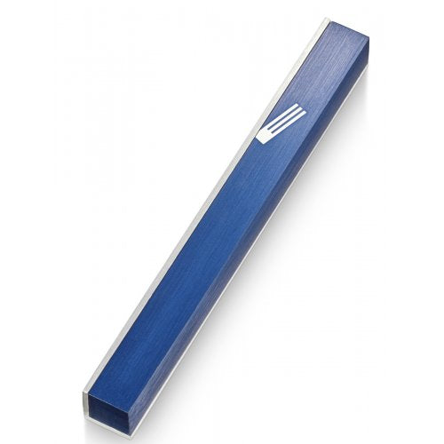 Side Cover Mezuzah - Blue - Petroff Gallery -  - Adi Sidler - Side Cover Mezuzah Blue, 6" tall