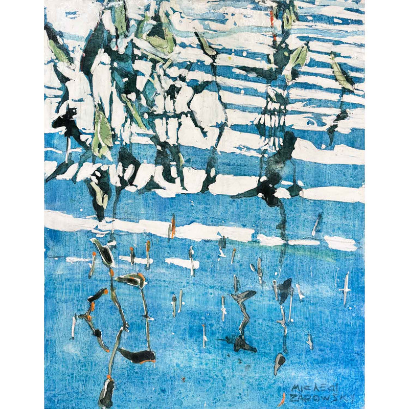 Slow Wave with Pickerel Weed 11" x 8.75" - Petroff Gallery - Painting