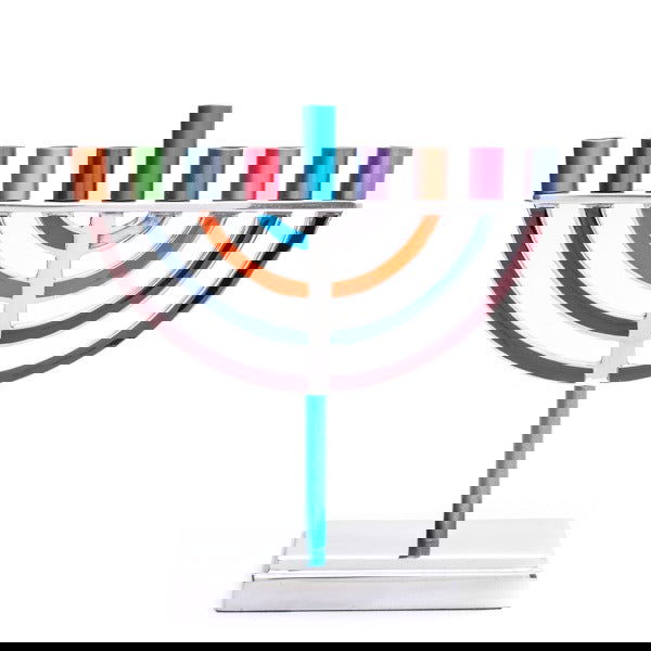 Small Classic Multicolour Menorah - Petroff Gallery - Judaica