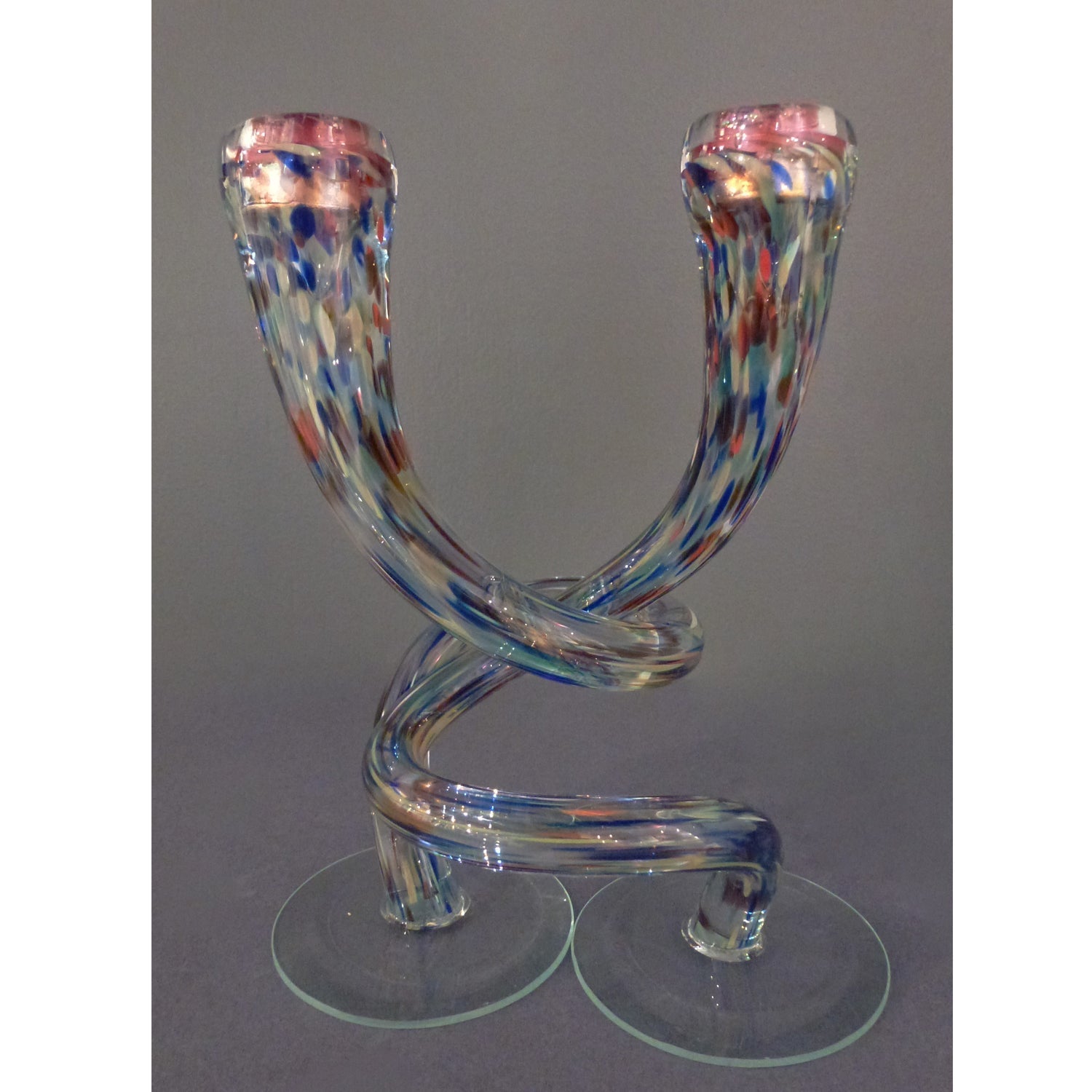 Sm Confetti / Clear Candlesticks - Petroff Gallery