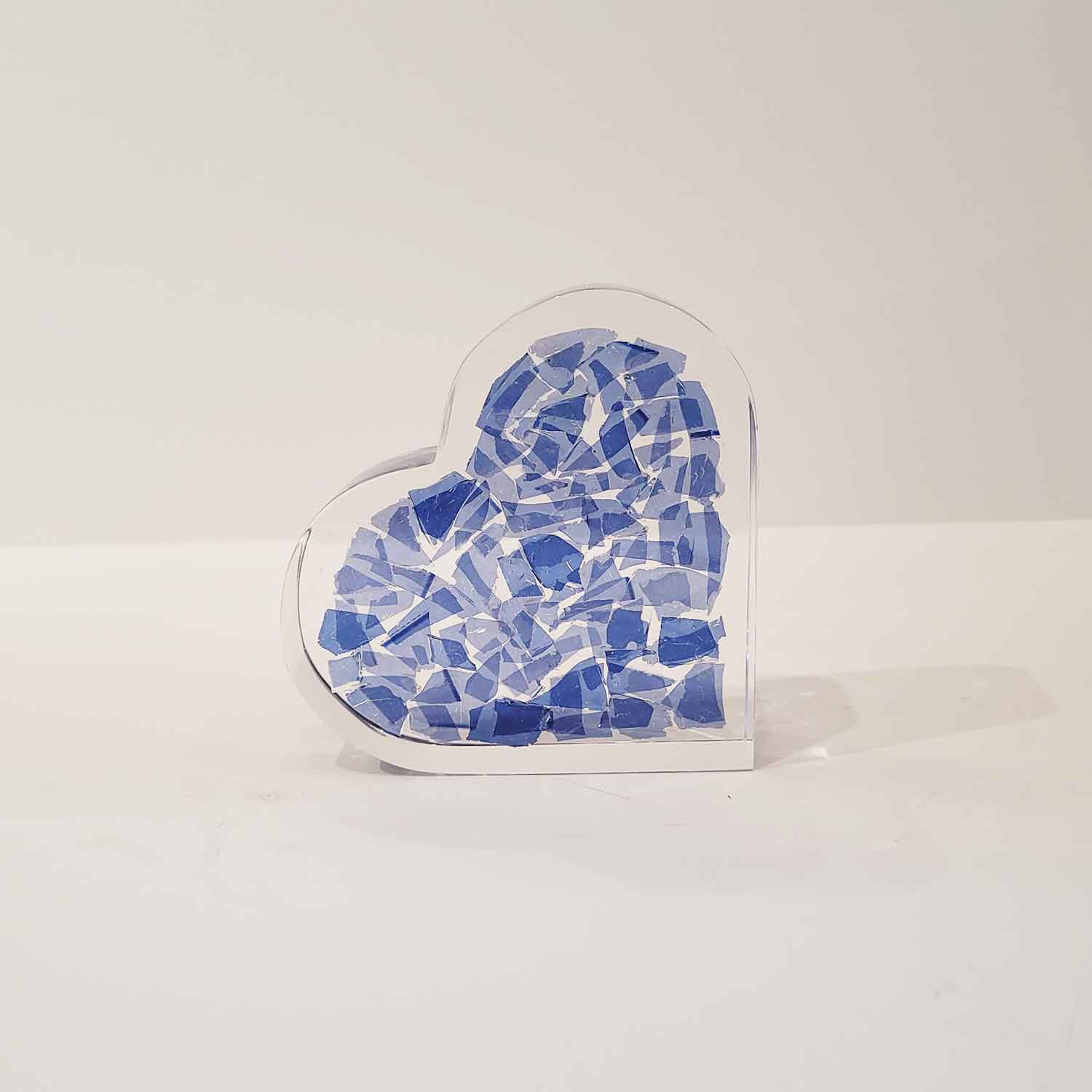 Wedding Glass Heart Mini Front - Petroff Gallery - Judaica