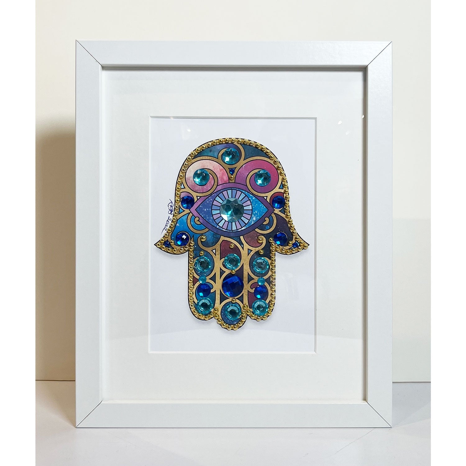Small Blue Purple Chamsa - Petroff Gallery -  - Rhonda Frances - Small Blue Purple Chamsa