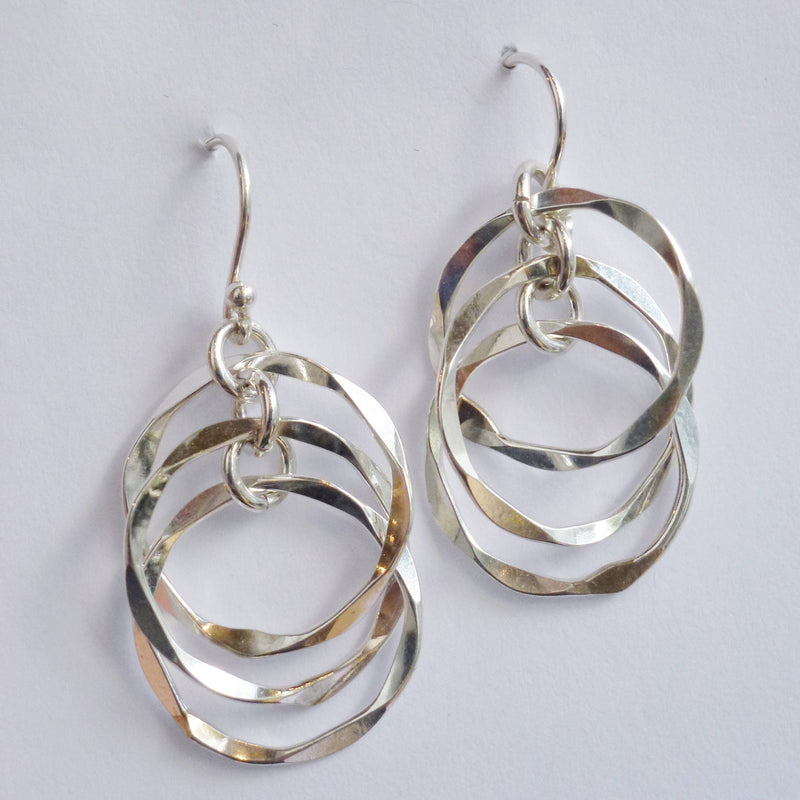 Small Geometric Three Circle Earrings - Petroff Gallery