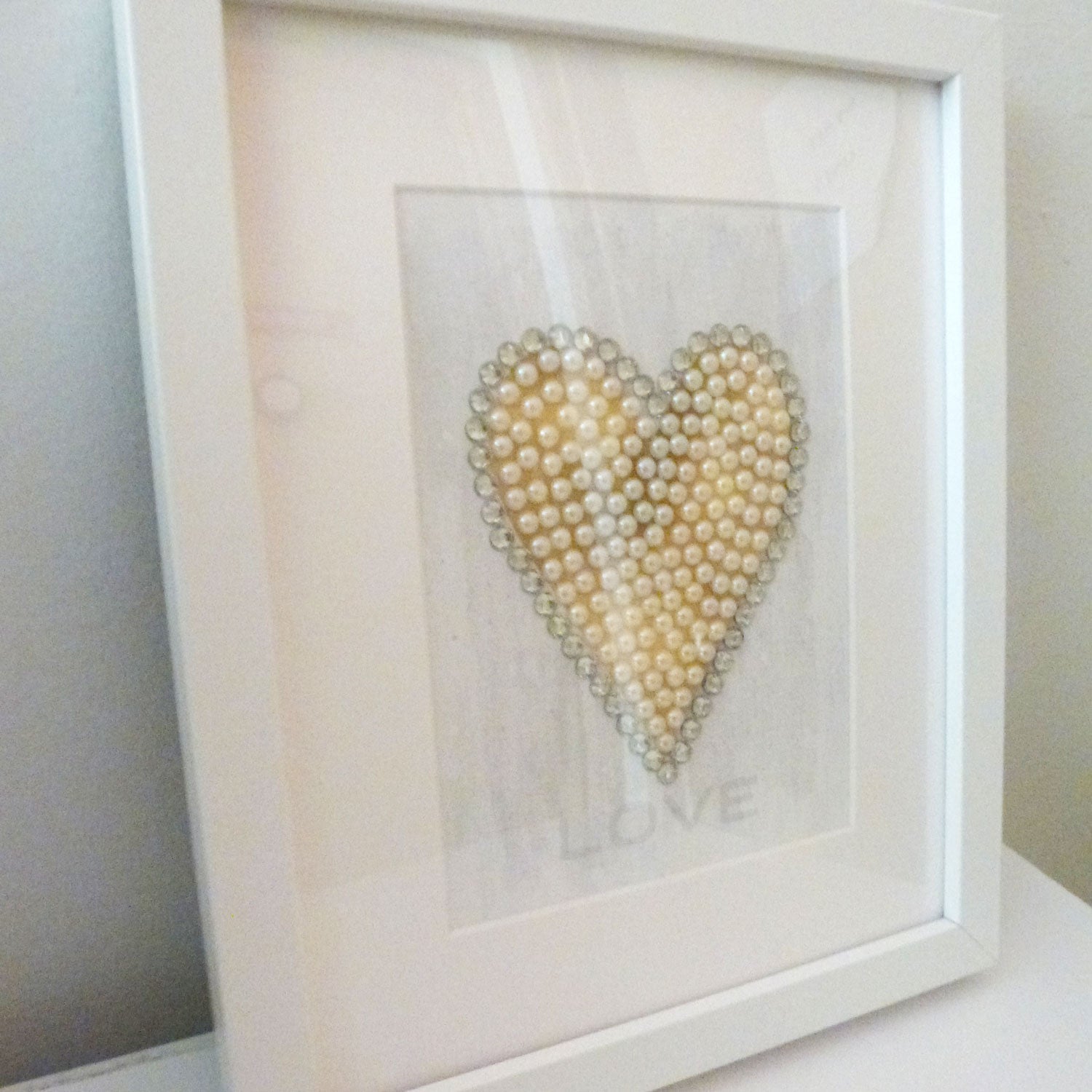 Small Pearl & Crystal Heart - Petroff Gallery -  - Rhonda Brewes - Small Heart