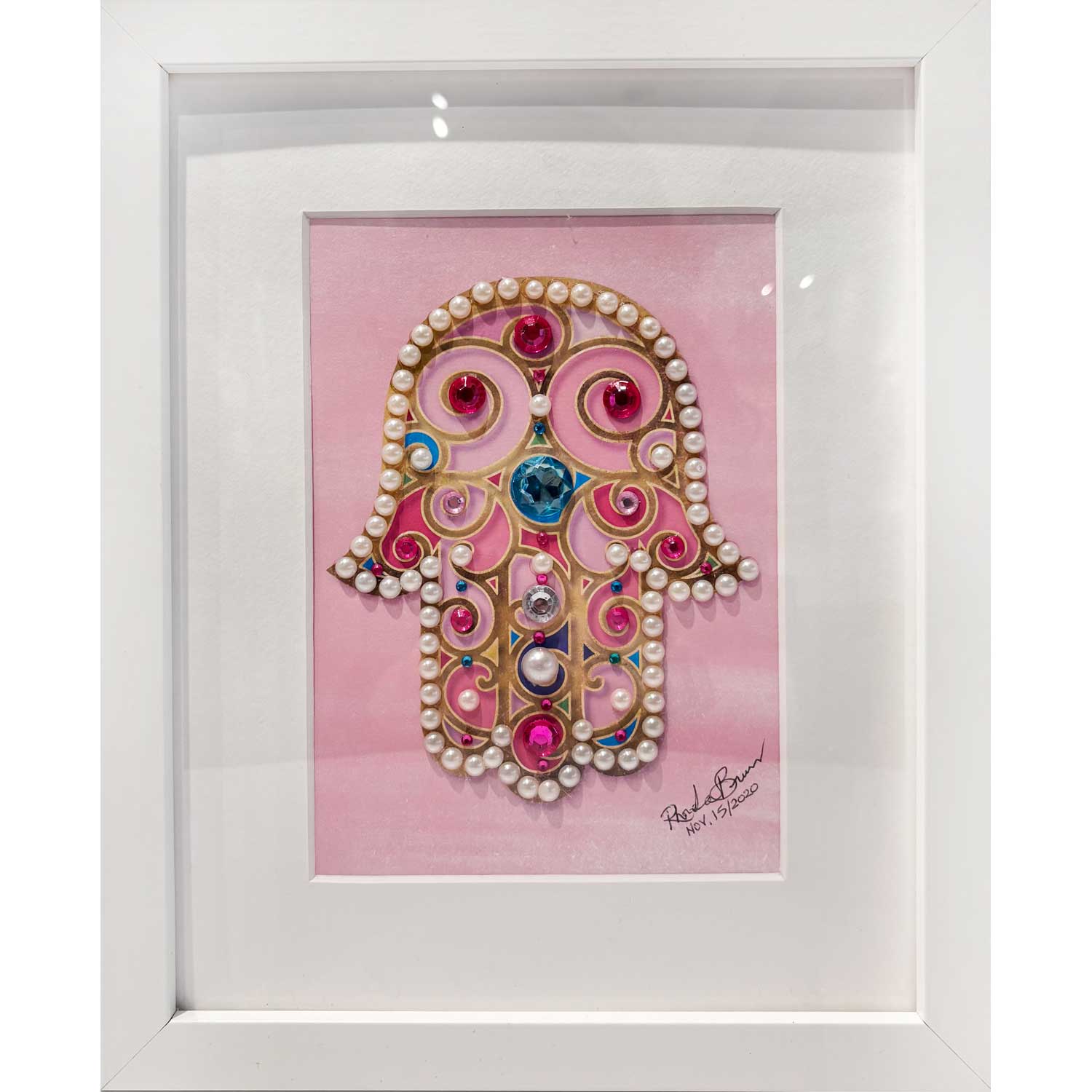 Small Pink Chamsa - Petroff Gallery