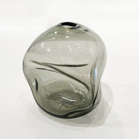 Small Smoke Grey Pebble Vase - Petroff Gallery - Glass Art