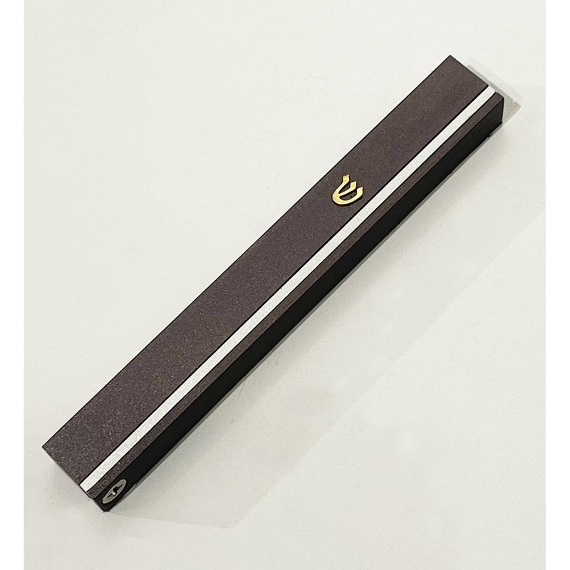 Small Stripe Mezuzah Grey - Petroff Gallery - Judaica 