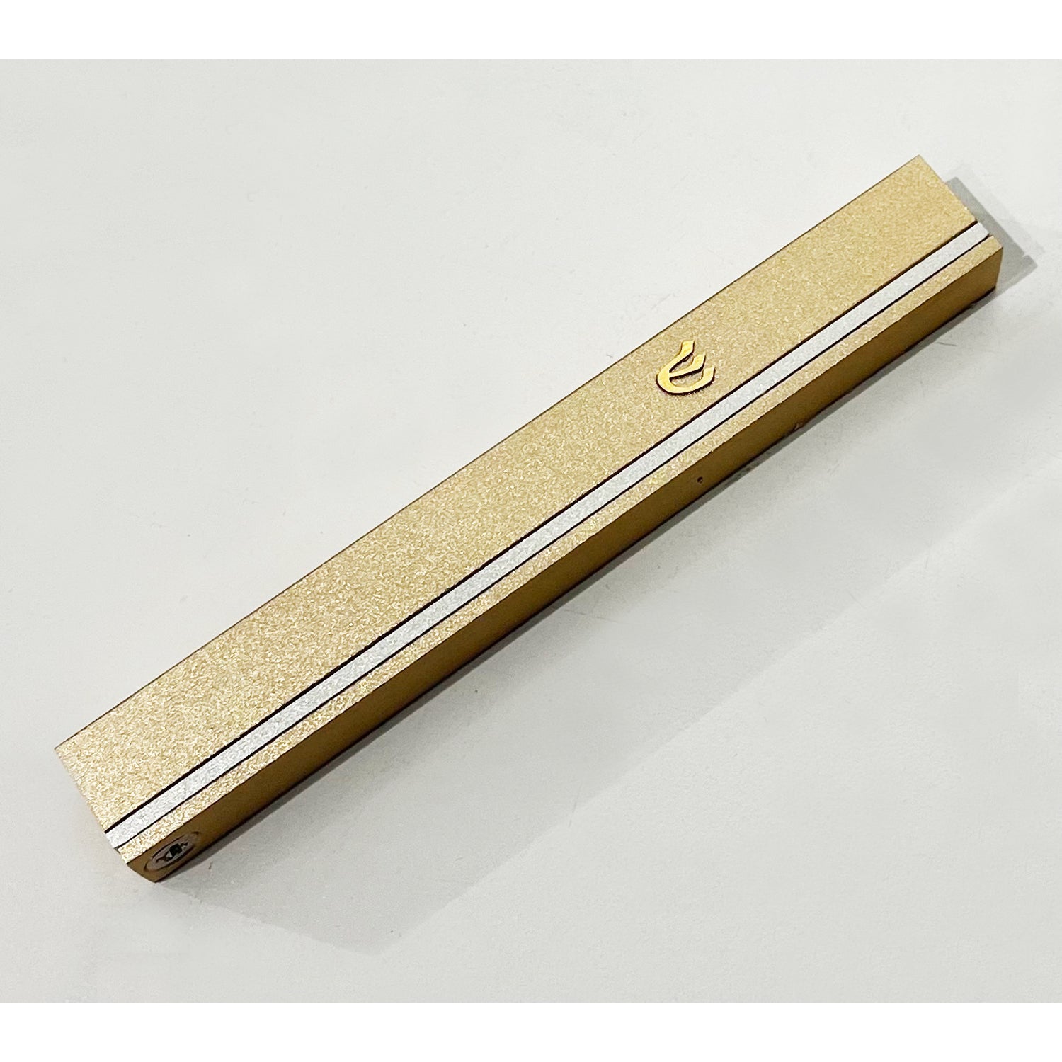 Small Stripe Mezuzah Champagne - Petroff Gallery - Judaica