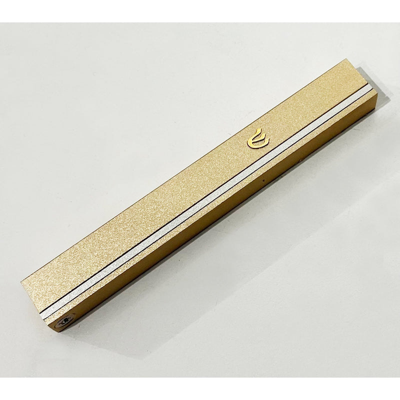 Small Stripe Mezuzah Champagne - Petroff Gallery - Judaica