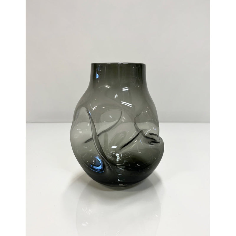 Smoke Grey Boulder Vase - Petroff Gallery - Glass Art