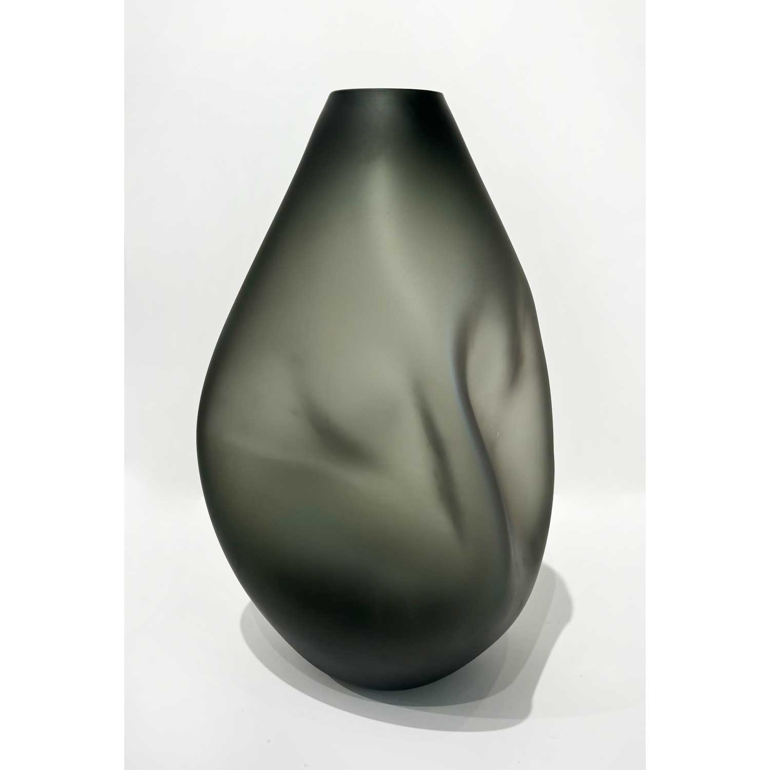 Smoke Grey Summit Vase Matte Finish - Petroff Gallery - Glass Art 