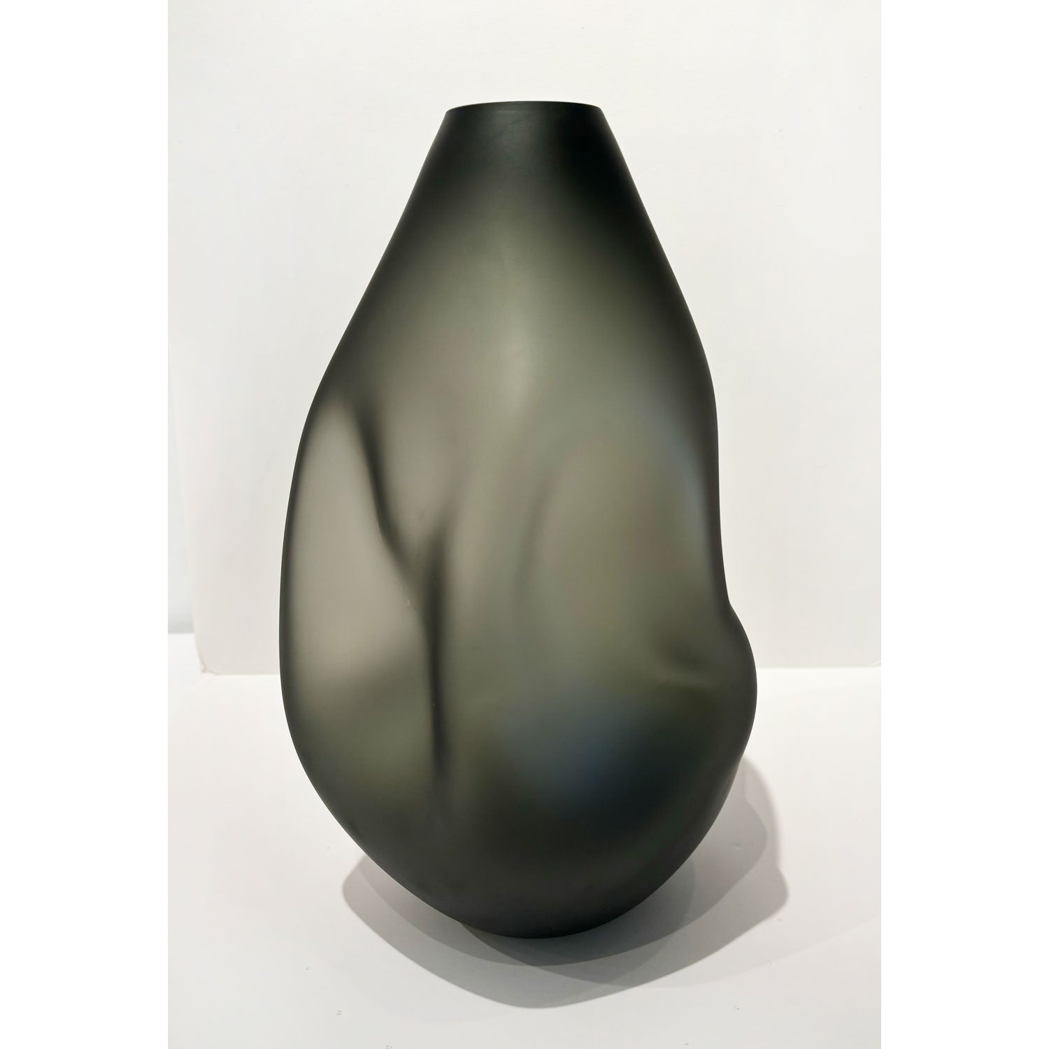 Smoke Grey Summit Vase Matte Finish - Petroff Gallery - Glass Art