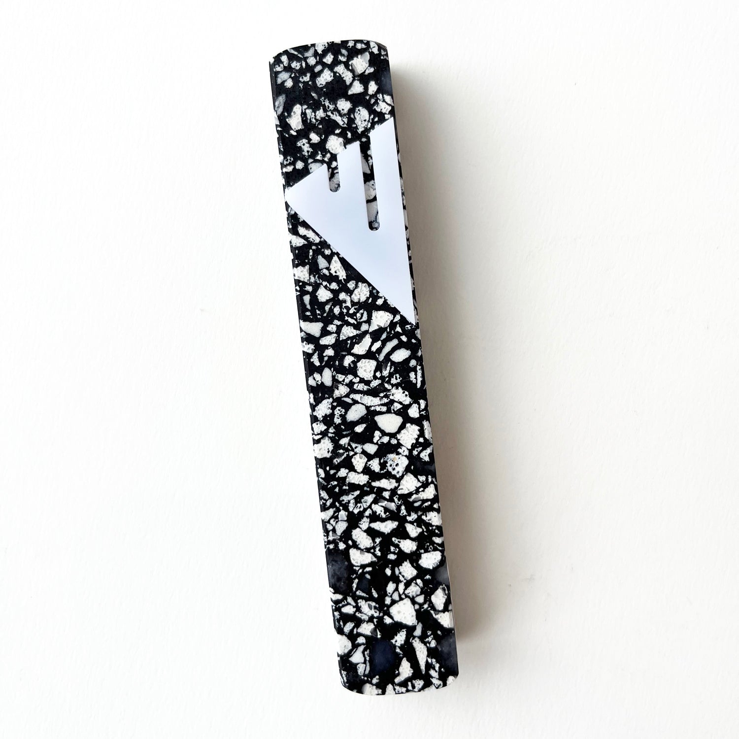 Speckled with White  Shin Mezuzah - Petroff Gallery - Judaica