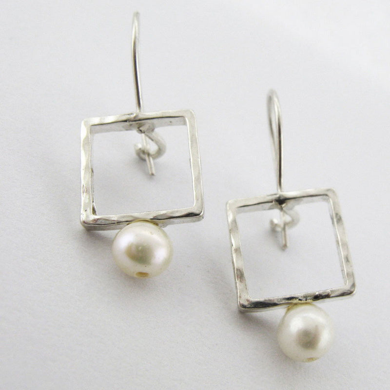 Square Pearl Earrings - Petroff Gallery