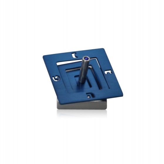 Square Spiral Dreidel with Stand - Blue - Petroff Gallery -  - Adi Sidler - Square Spiral Dreidel with Stand Blue