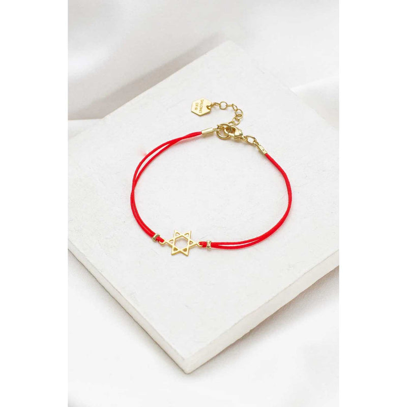 Star of David Red String Bracelet - Petroff Gallery - Jewellery