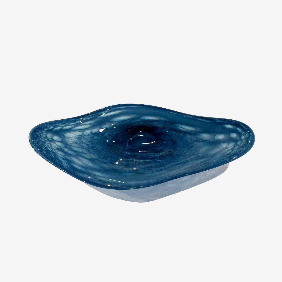 Steel Blue Manta - Petroff Gallery - Glass Art