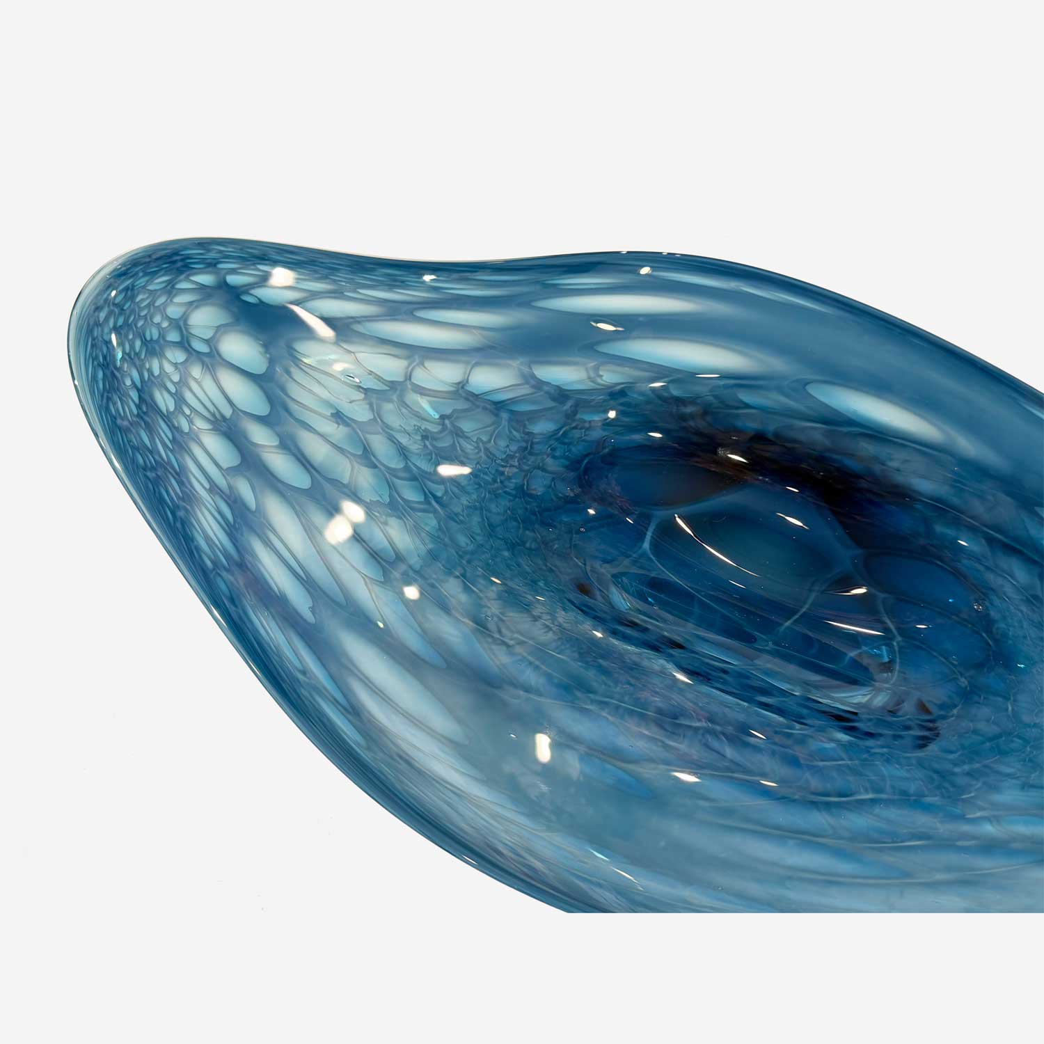 Steel Blue Manta - Petroff Gallery - Glass Art
