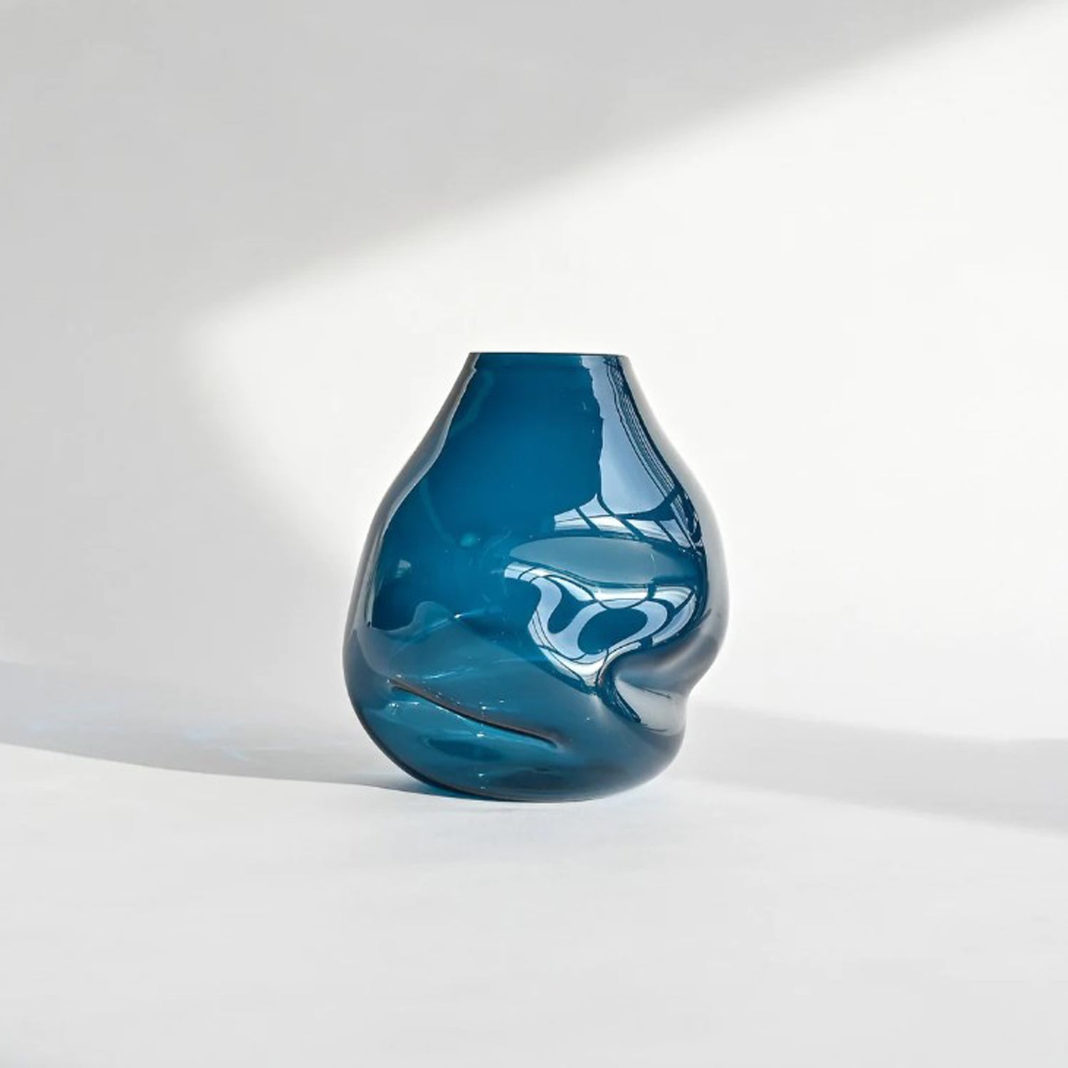 Steel Blue Boulder Vase - Petroff Gallery - Glass Art