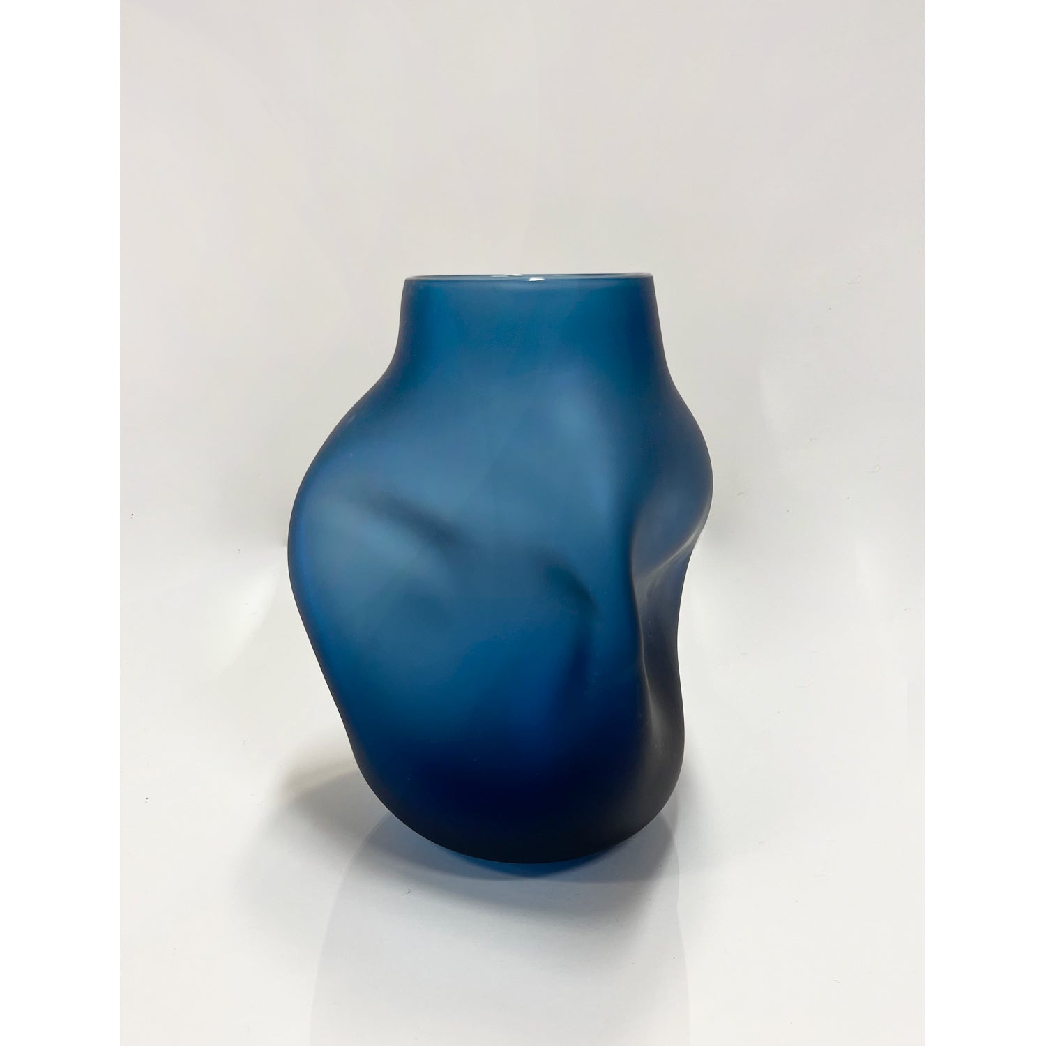 Steel Blue Boulder Vase - Petroff Gallery - Glass Art