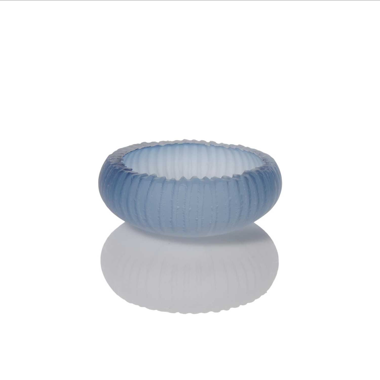Steel Blue Sar Carved Dish 4" Petroff Gallery 