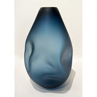 Steel Blue Summit Vase Matte Finish Petroff Gallery 
