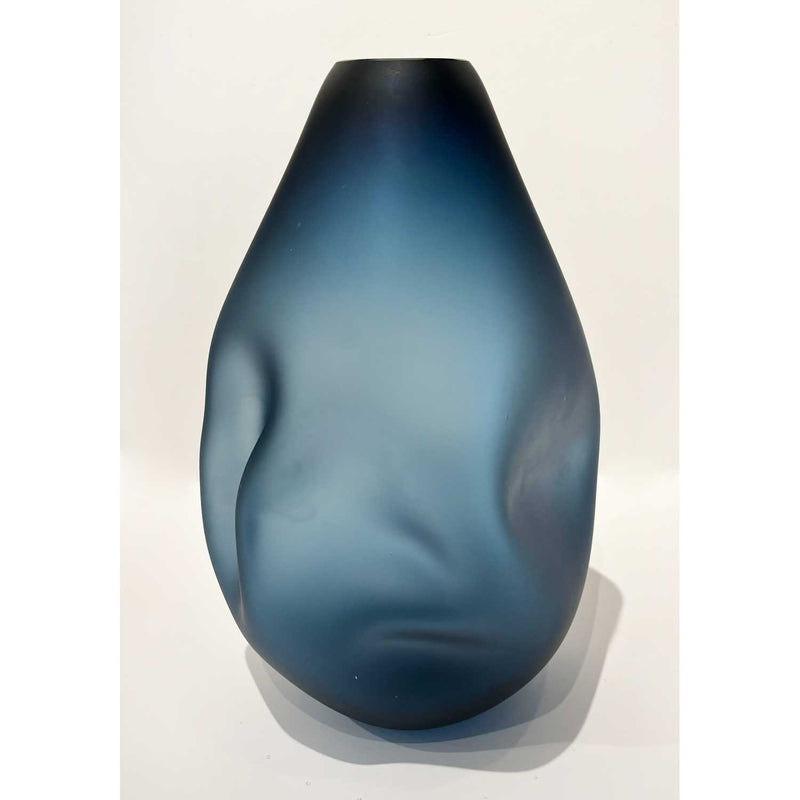 Steel Blue Summit Vase Matte Finish Petroff Gallery 