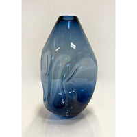 Steel Blue Summit Vase Natural Finish - Petroff Gallery - Glass Art