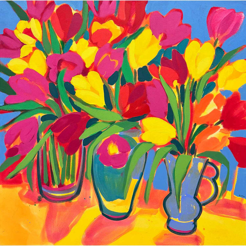 Studio Tulips 42" x 42" - Petroff Gallery - Painting