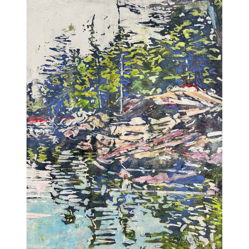 Summer Shoreline Grundy Lake 14" x 11" - Petroff Gallery - Painting