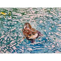 Summer Water Dazzle with Mallards 24" x 24" - Petroff Gallery - Painting